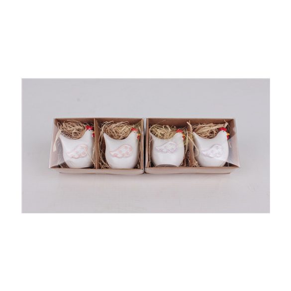 Tyúk poly x2+szalma 4,1cm - Fehér 
