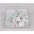 Fa nyúl 2,5x2,5cm, 3,5x3,5cm - Fehér/türkiz S/24