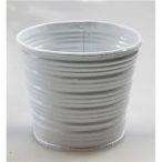 Kaspó bádog csíkos 8x7cm - Fehér