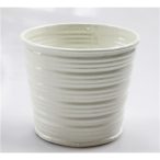 Kaspó bádog csíkos 8x7cm - Krém