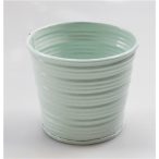 Kaspó bádog csíkos 8x7cm - Zöld