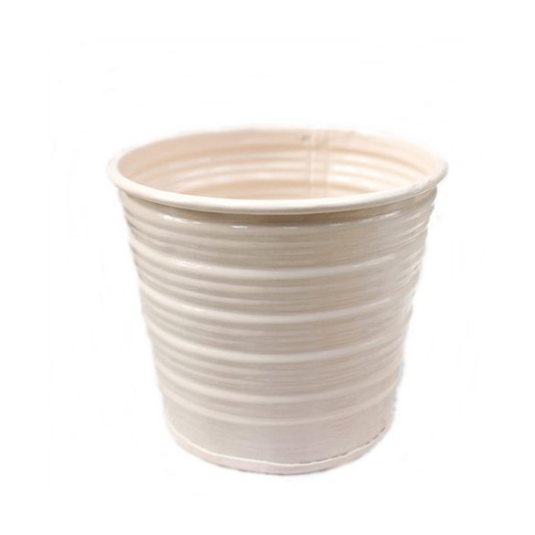 Kaspó bádog csíkos 8x7cm - Rózsaszín