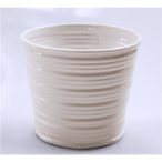 Kaspó bádog csíkos 11x10cm - Drapp