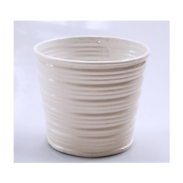 Kaspó bádog csíkos 11x10cm - Drapp