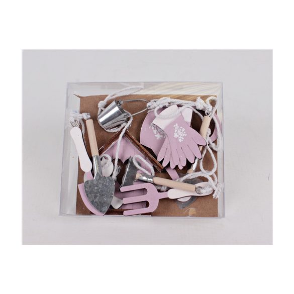 Fa akasztós kertiszerszám - Rózsaszín S/10