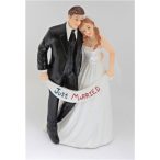 Esküvői pár poly - Szalaggal 13,4cm