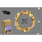   Fényfüzér drót vezetékes 200 LED-es 20+3m - Melegfehér 8 programos