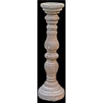 Gyertyatartó fa oszlop égetett 12x40 cm - Natúr