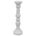 Gyertyatartó fa oszlop égetett 12x40 cm - Fehér