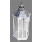 Fa lámpás 6szögletű 80 cm - Fehér (Nagy)