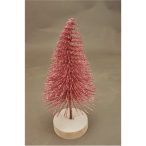 Fenyőfa mini 25cm csillámos - Világosrózsaszín