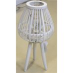 Fa mécsestartó körte alak + láb 25x40 cm - Fehér