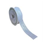 Szalag glitteres pöttyös 25mmx10m - Fehér/ezüst