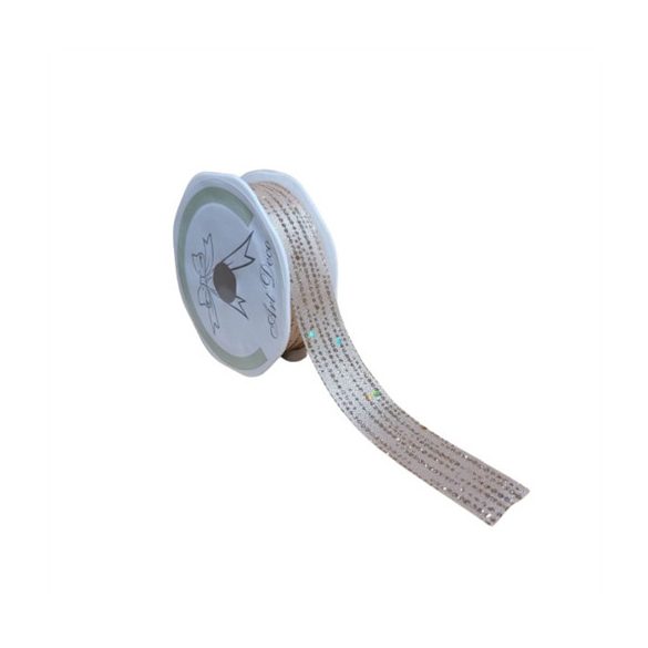 Szalag glitteres pöttyös 25mmx10m - Pezsgő/Arany