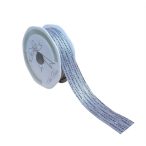 Szalag glitteres pöttyös 25mmx10m - Ezüst/ezüst