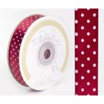 Szalag Szatén Pöttyös 15 mm x 25 m - Bordó