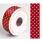 Szalag Szatén Pöttyös 25 mm x 25 m - Bordó