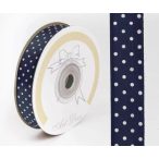 Szalag Szatén Pöttyös 15 mm x 25 m - Sötétkék