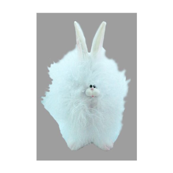 Nyúl poly tollbundás 20cm - Fehér