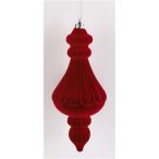 Karácsonyi dísz flokkolt inga 16x7 cm - Bordó