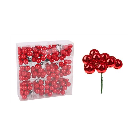 Gömb betűzős üveg pick szett 1,5 cm S/144 - Élénkpiros fényes