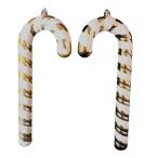 Karácsonydísz sétapálca 25 cm akasztós -  Arany S/2