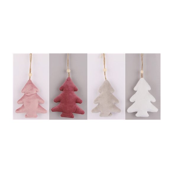 Bársony akasztós fenyőfa 13cm - 4 színben