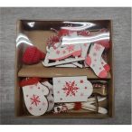 Karácsonyi akasztós dísz szett fa 16x16cm