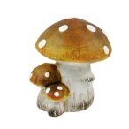 Kerámia gomba csokor barna színben 10x9x12cm