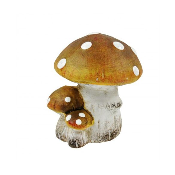 Kerámia gomba csokor barna színben 10x9x12cm