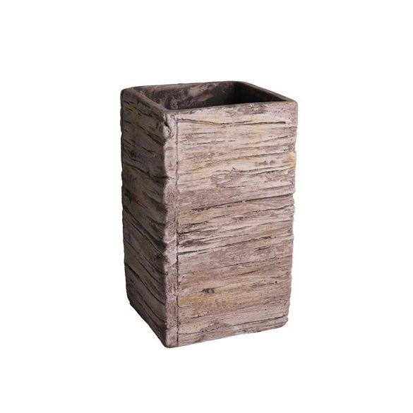 Betonváza kocka oszlop12x20 cm -  Barna