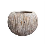 Beton kaspó labda 18x15cm -  Kókusz