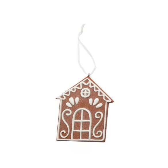 Mézeskalács házikó agyag akasztós 8x10cm