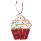 Muffin karácsonyi dísz akasztós agyag 8x7cm