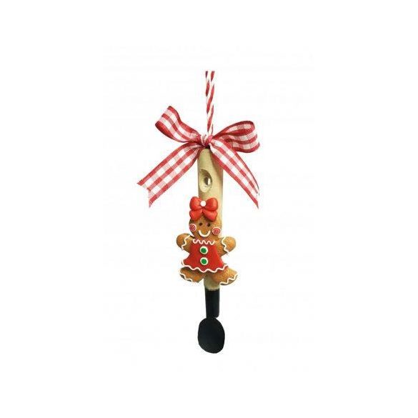 Mézeskalács fakanálon akasztós agyag 13cm