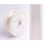 Szatén szalag 10mm/22m oldal csíkos - Krém