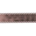 Szatén szalag 10mm/22m oldal csíkos - Barna