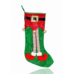 Dekor akasztós csizma manóláb 50 cm - Piros/zöld