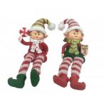 Manó lógólábú csíkos sapkával poly 17cm - Fiú/lány