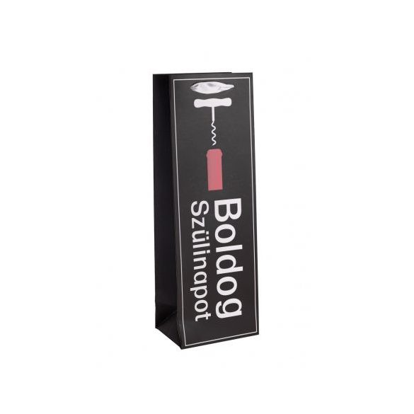 Papírtasak italos szalagfüllel "Boldog születésnapo" felirattal 12x35 cm