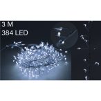  Fényfüzér fürt drót vezetékes 768 LED-es 3m - Melegfehér 8 programos
