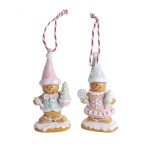 Polirezin akasztós mézi 5x3x11 cm - Rózsaszín/türkiz