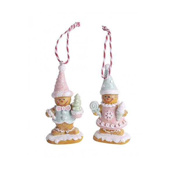 Polirezin akasztós mézi 5x3x11 cm - Rózsaszín/türkiz