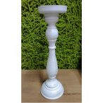 Fa gyertyatartó talpas 11,5x37cm - Fehér