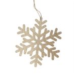 Fa akasztós hópihe glitteres 20cm - Arany