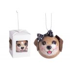 Gömb műanyag barna kutya fej 6,5cm