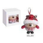 Gömb + led rénszarvas + sál 6,5 cm