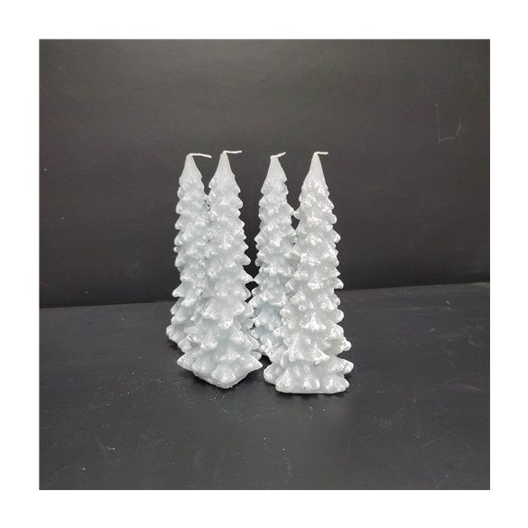 Gyertya kis fenyő 14,5cm - Babakék S/4db