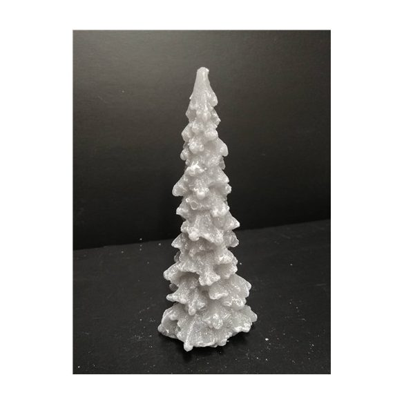 Gyertya hosszú fenyő 22cm - Ezüst /DB