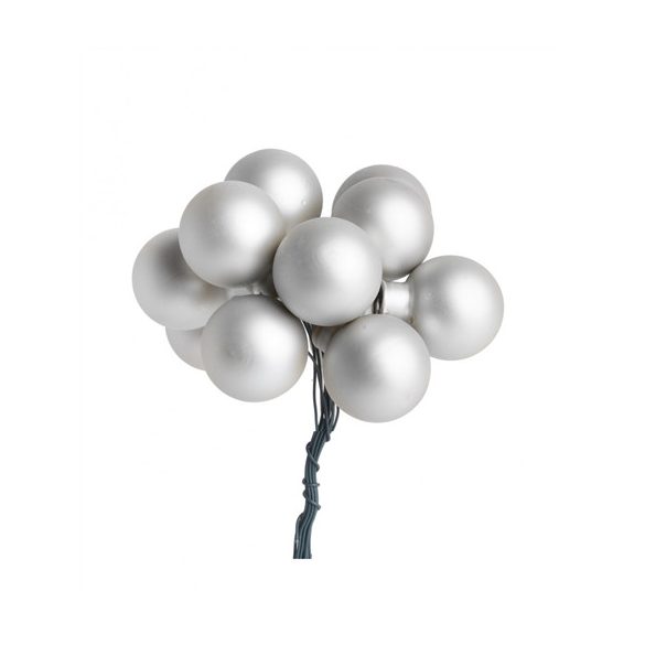 Gömb betűzős üveg pick szett 1,5 cm S/144 - Ezüst matt